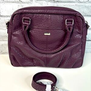 Thirty One Purse Pebbled Vegan Leather Plum Colour Jewels Gems Vintage Pebble